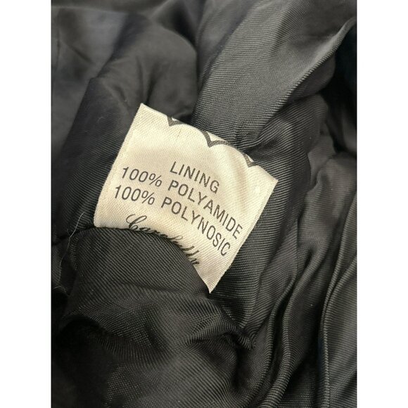 Vintage Men's Black Leather Bomber Jacket Asymmetrical Front Zipper - Picture 5 of 6